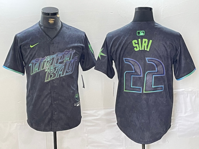 Men's Tampa Bay Rays Jose Siri #22 Charcoal 2024 City Connect Limited Jersey